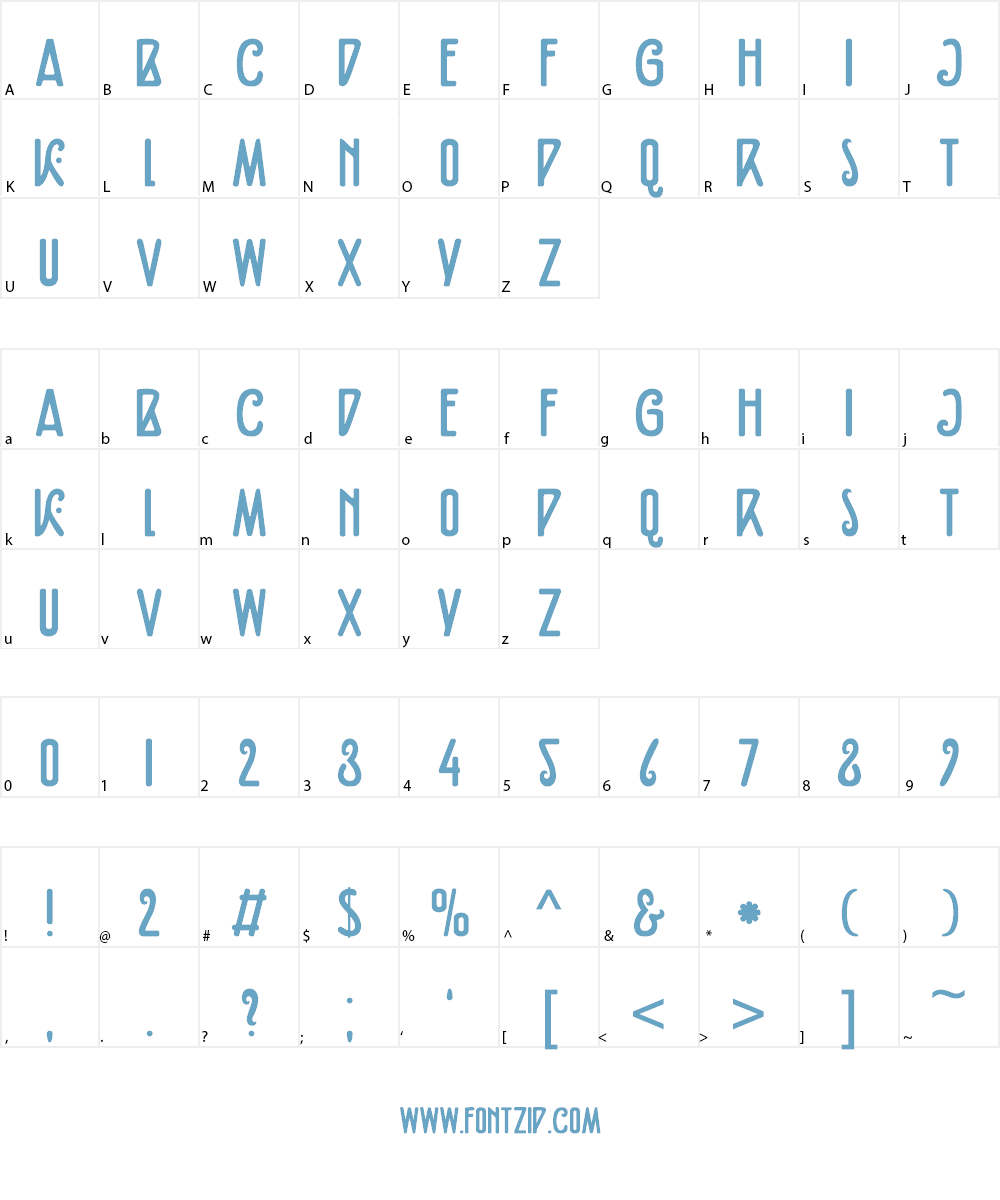 DK Fiebiger Eins Font Character